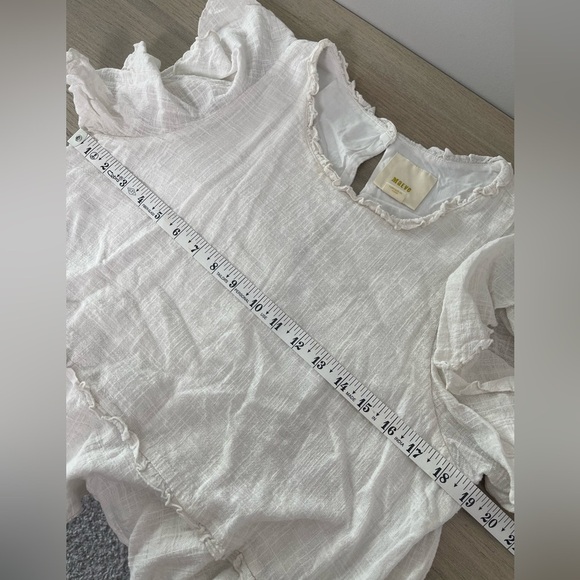 Maeve | Anthropologie | Cascade Tiered Shell Cotton Ruffled Top Artsy Breathable - Picture 9 of 10